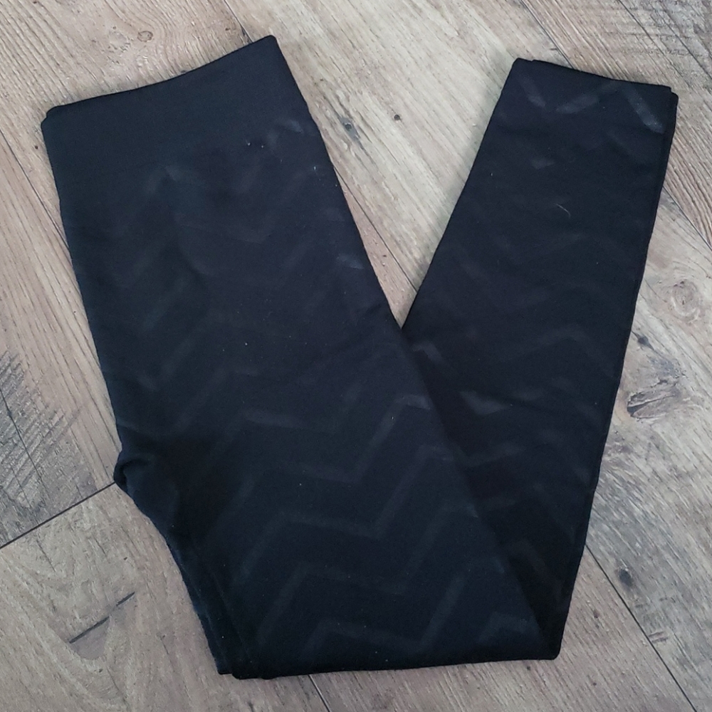 Blue Star | Black Fleece Lined Leggings